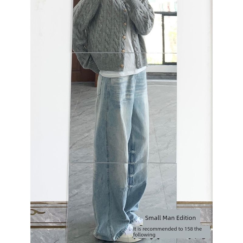 Light Blue Straight-Leg Jeans for Women, New Summer Style for Plus-Size Girls, Pear-Shaped Body, High-Waisted, Loose-Fitting, Slimming Wide-Leg Pants Blue, Petite Size 4XL(Suggestion 90-100kg)
Light Blue Straight-Leg Jeans for Women, New Summer Style for Plus-Size Girls, Pear-Shaped Body, High-Waisted, Loose-Fitting, Slimming Wide-Leg Pants Blue, Petite Size 4XL(Suggestion 90-100kg)