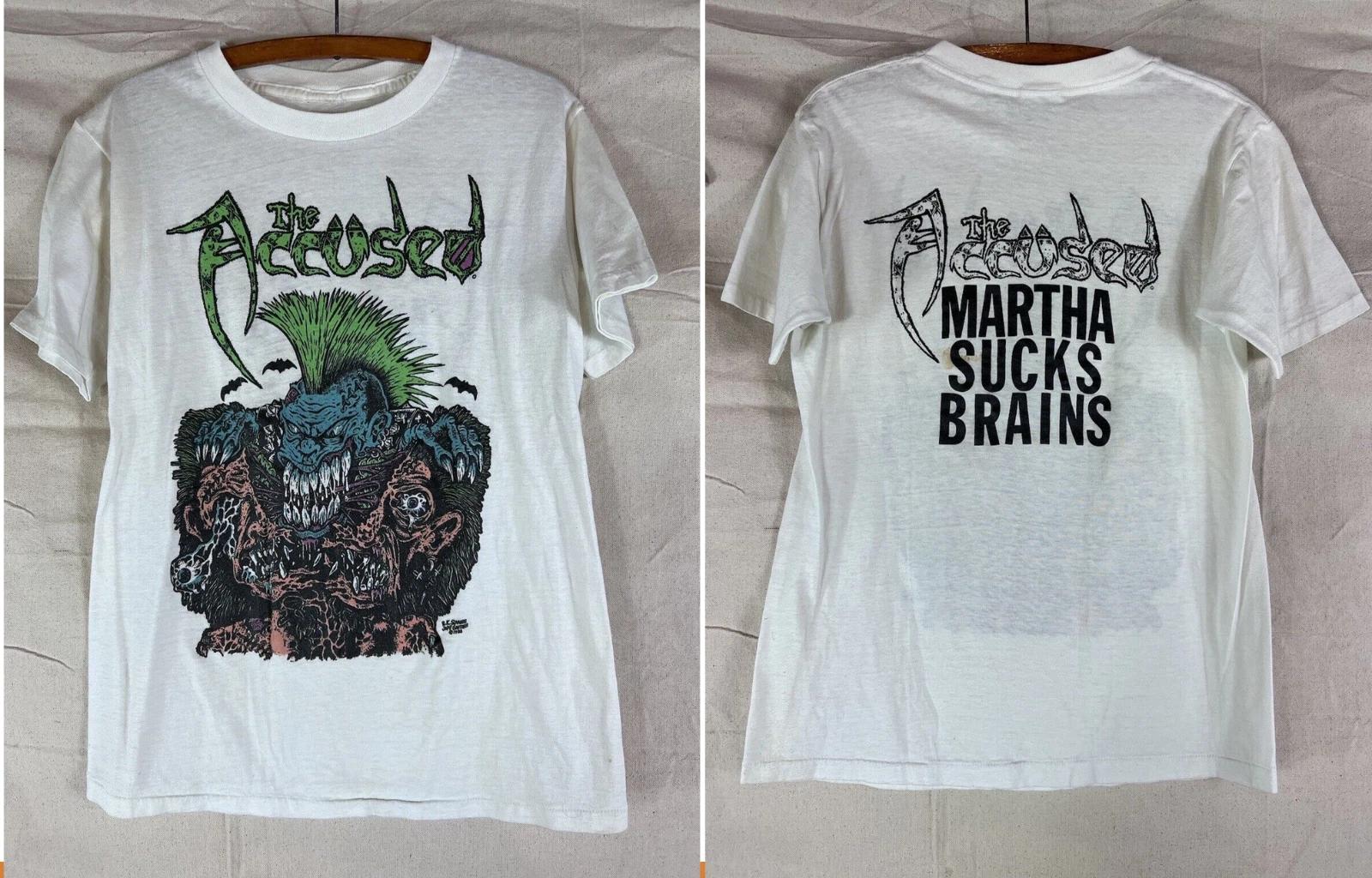 The Accused Martha Sucks Brains Vintage 1986 White All Size T-Shirt AE127 XL
The Accused Martha Sucks Brains Vintage 1986 White All Size T-Shirt AE127 XL