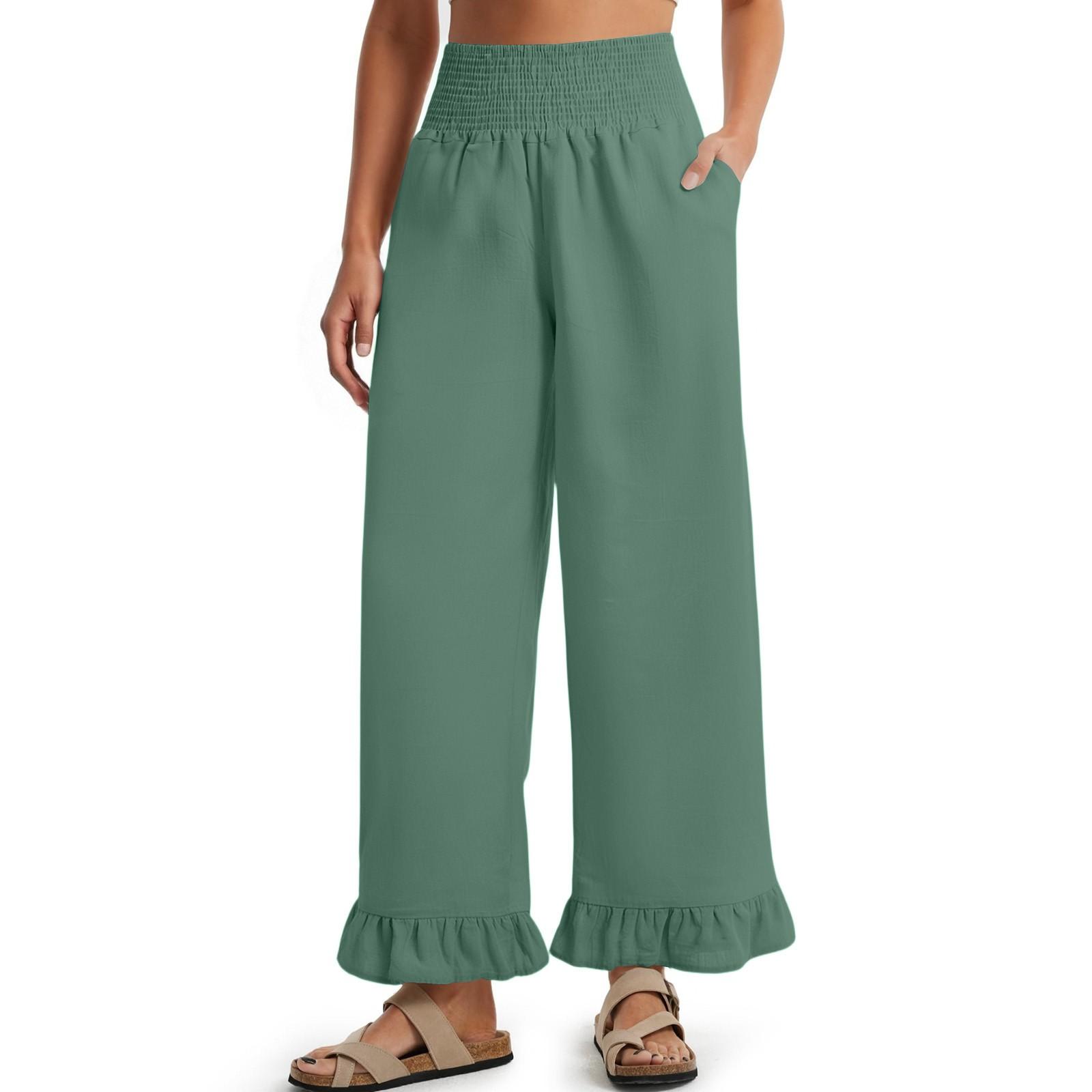 Женские брюки-палаццо, летние повседневные струящиеся брюки с широкими штанинами, наряды для пляжа, путешествий, отпуска S
Женские брюки-палаццо, летние повседневные струящиеся брюки с широкими штанинами, наряды для пляжа, путешествий, отпуска S