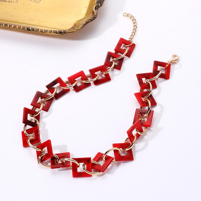 Personalized Bohemian Square Necklace Color Matching Acrylic Chain Collarbone Chain Exaggerated Neck Chain Female красный
Personalized Bohemian Square Necklace Color Matching Acrylic Chain Collarbone Chain Exaggerated Neck Chain Female красный