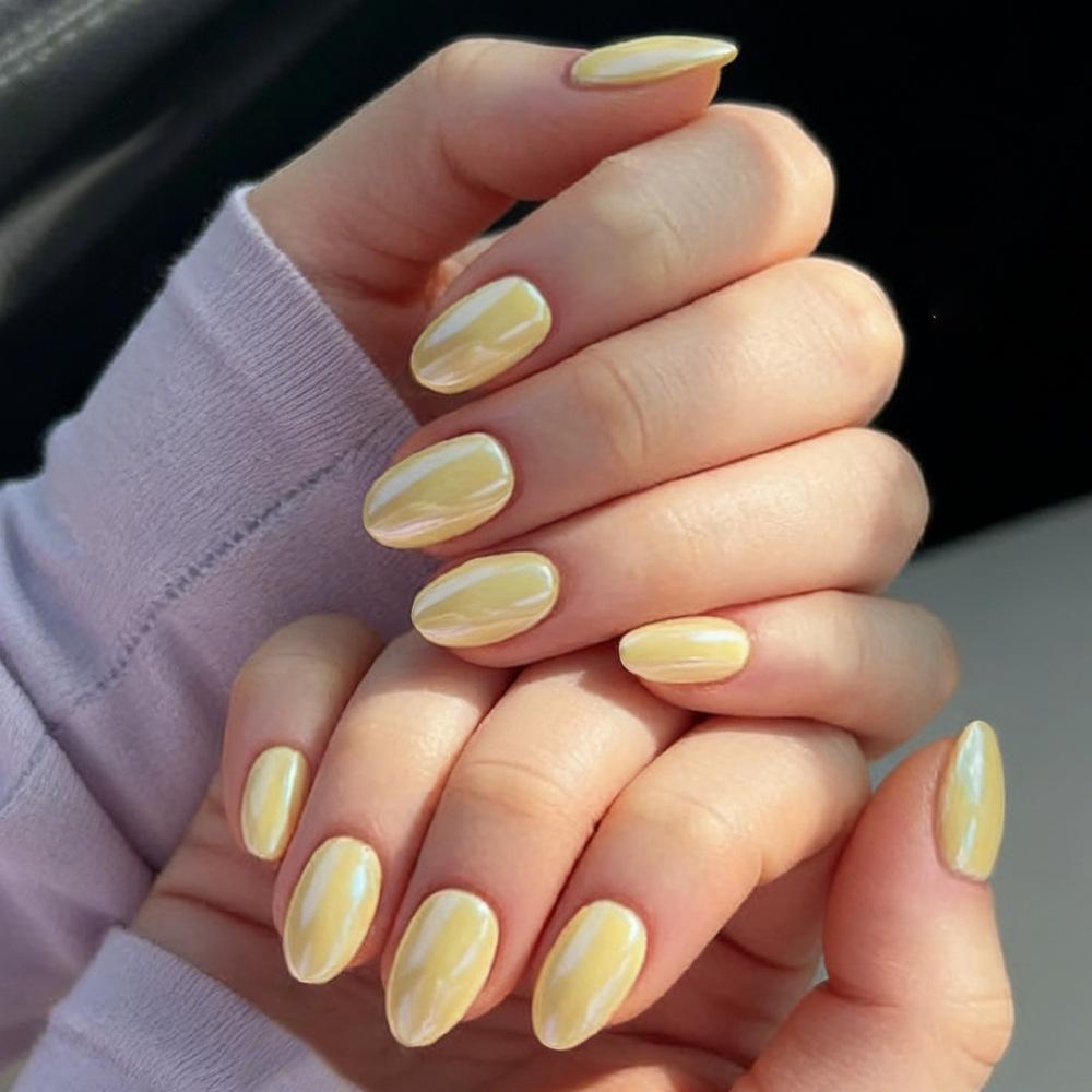 32-Piece High-End Yellow Oval Wearable Nail Set
32-Piece High-End Yellow Oval Wearable Nail Set