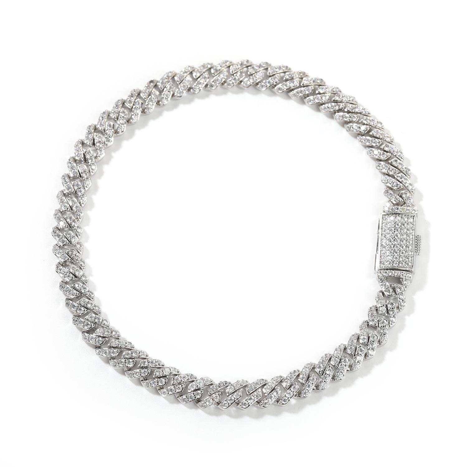 THE BLING KING Shiny 6mm Moissanite Cuban Link Choker Iced Out Miami Box Clasp Bracelet Necklace Hiphop Jewelry 7inch срібний
THE BLING KING Shiny 6mm Moissanite Cuban Link Choker Iced Out Miami Box Clasp Bracelet Necklace Hiphop Jewelry 7inch срібний