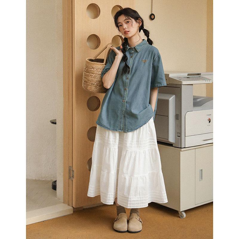 Летняя литературная плиссированная белая юбка первой любви женская юбка средней длины юбка-зонт L белый
Летняя литературная плиссированная белая юбка первой любви женская юбка средней длины юбка-зонт L белый