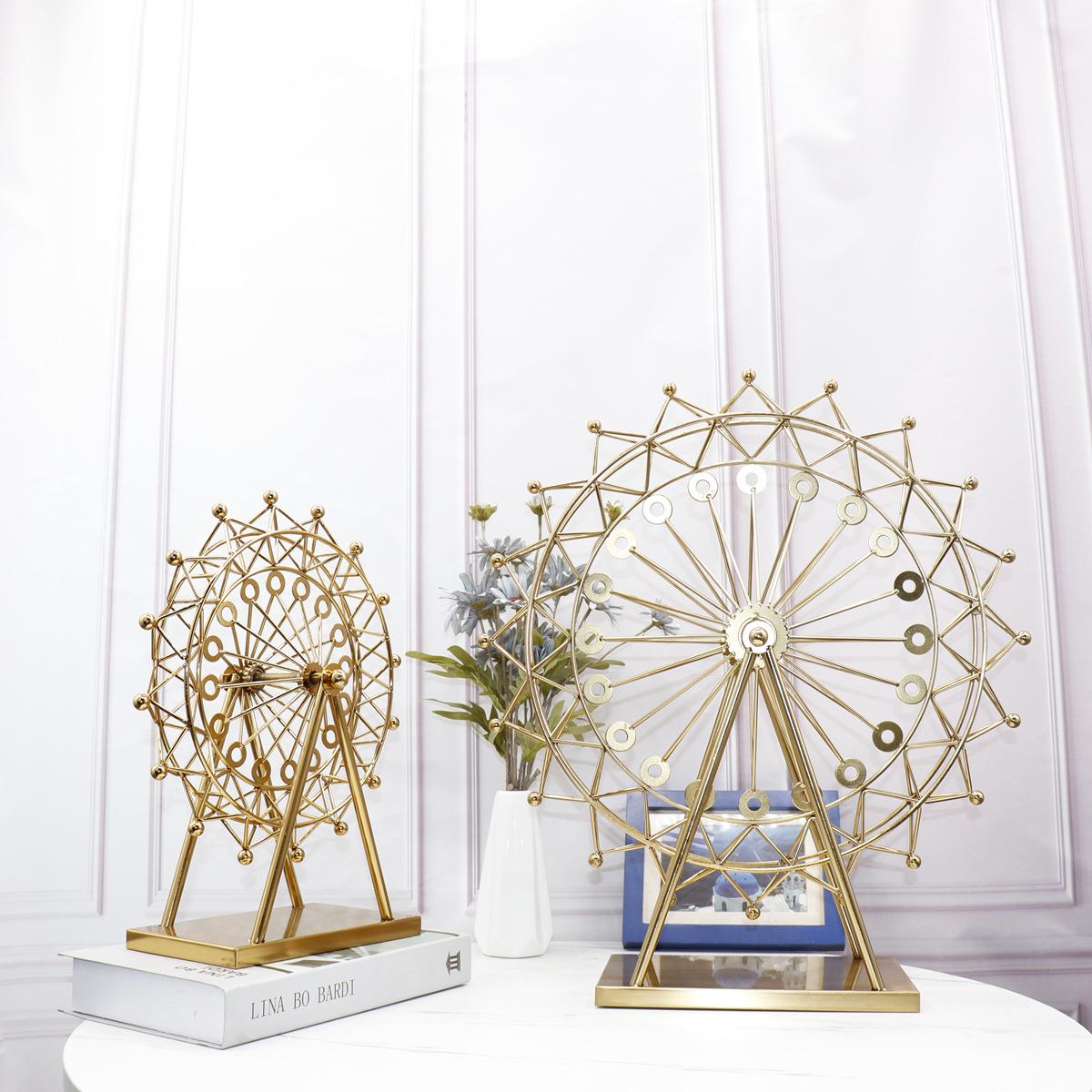 Electroplated Gold Ferris Wheel Ornament: Romantic Iron Art for Living Room Tabletop Decor Small
Electroplated Gold Ferris Wheel Ornament: Romantic Iron Art for Living Room Tabletop Decor Small