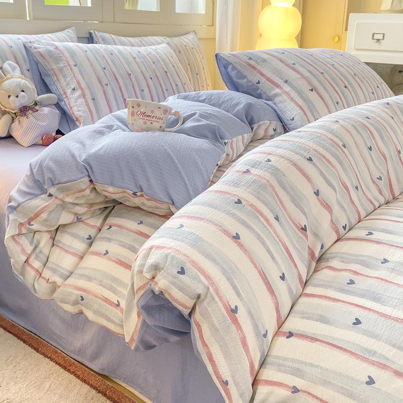 Cloud Cotton Gauze 4-Piece Set: Printed Duvet Cover, Bed Sheet & Pillowcase for All Seasons 1.2 Bed - Duvet 150*200
Cloud Cotton Gauze 4-Piece Set: Printed Duvet Cover, Bed Sheet & Pillowcase for All Seasons 1.2 Bed - Duvet 150*200