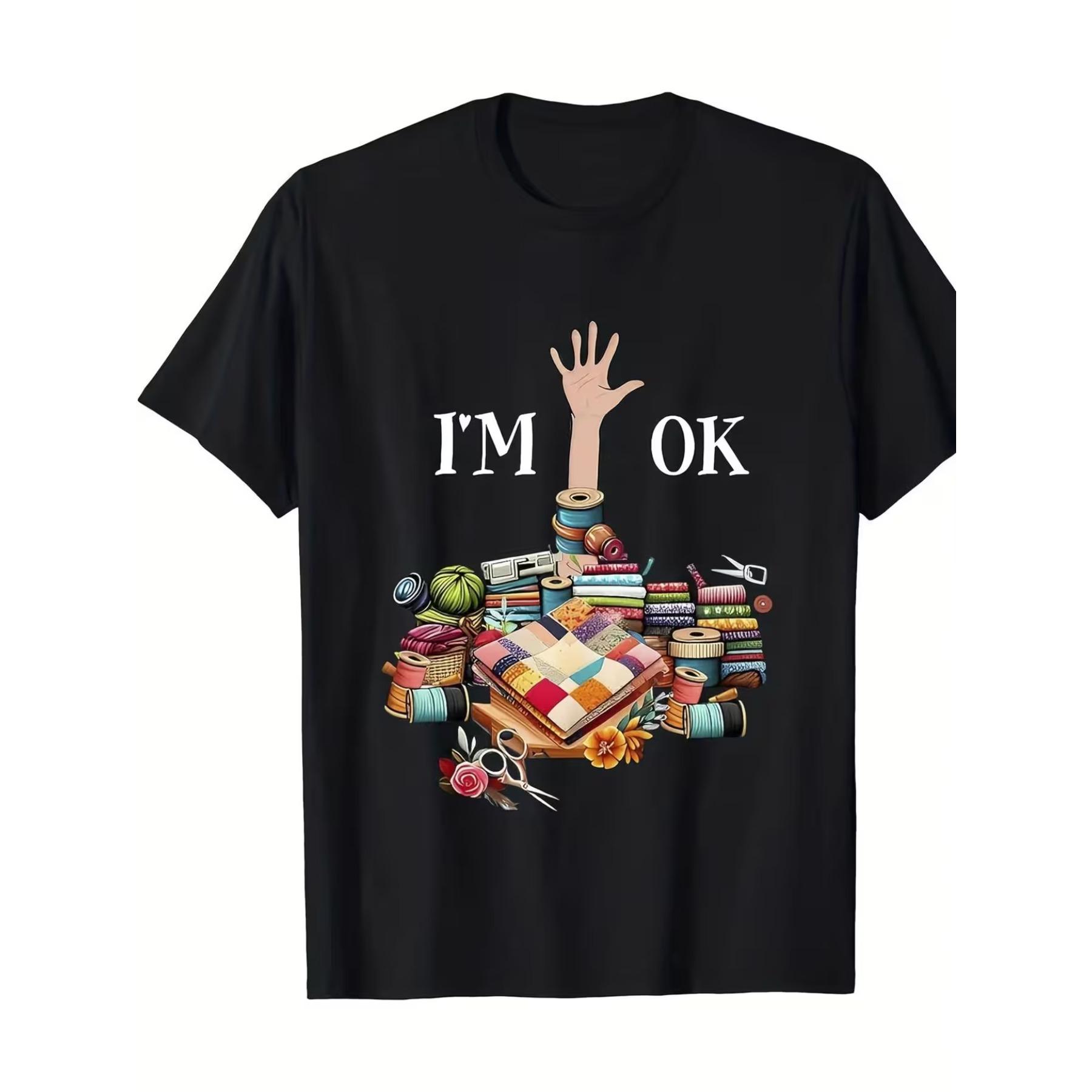 I M Fine with A Black T-Shirt That Has A Sewing Theme - It Showcases A Vibrant Design with Thread Spools, Scissors, A Fun and Cheerful Shirt XXL
I M Fine with A Black T-Shirt That Has A Sewing Theme - It Showcases A Vibrant Design with Thread Spools, Scissors, A Fun and Cheerful Shirt XXL