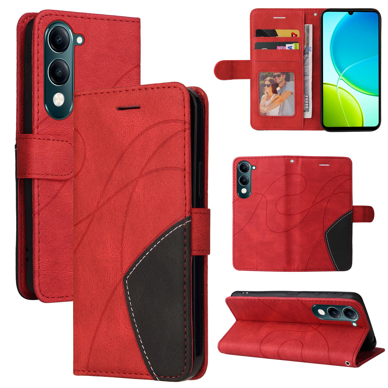 For vivo Y29s 5G Leather Phone Case Stand Wallet with Bi-colour Splicing Design Red
For vivo Y29s 5G Leather Phone Case Stand Wallet with Bi-colour Splicing Design Red