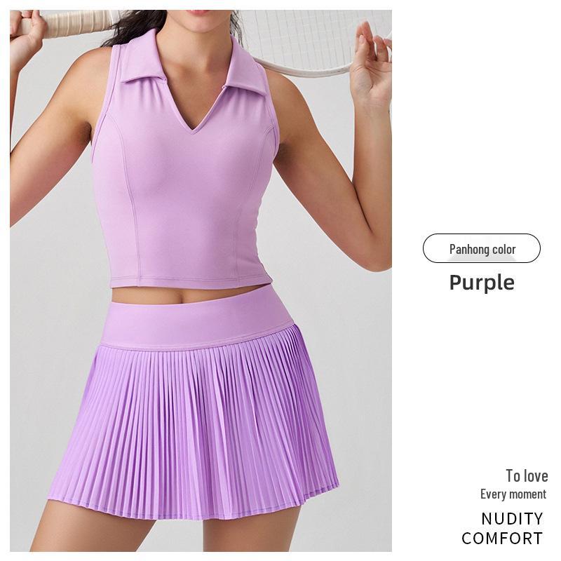 Women s Antibacterial Yoga Set: Waist-Cinched Lapel Top & Tennis Skirt Large
Women s Antibacterial Yoga Set: Waist-Cinched Lapel Top & Tennis Skirt Large