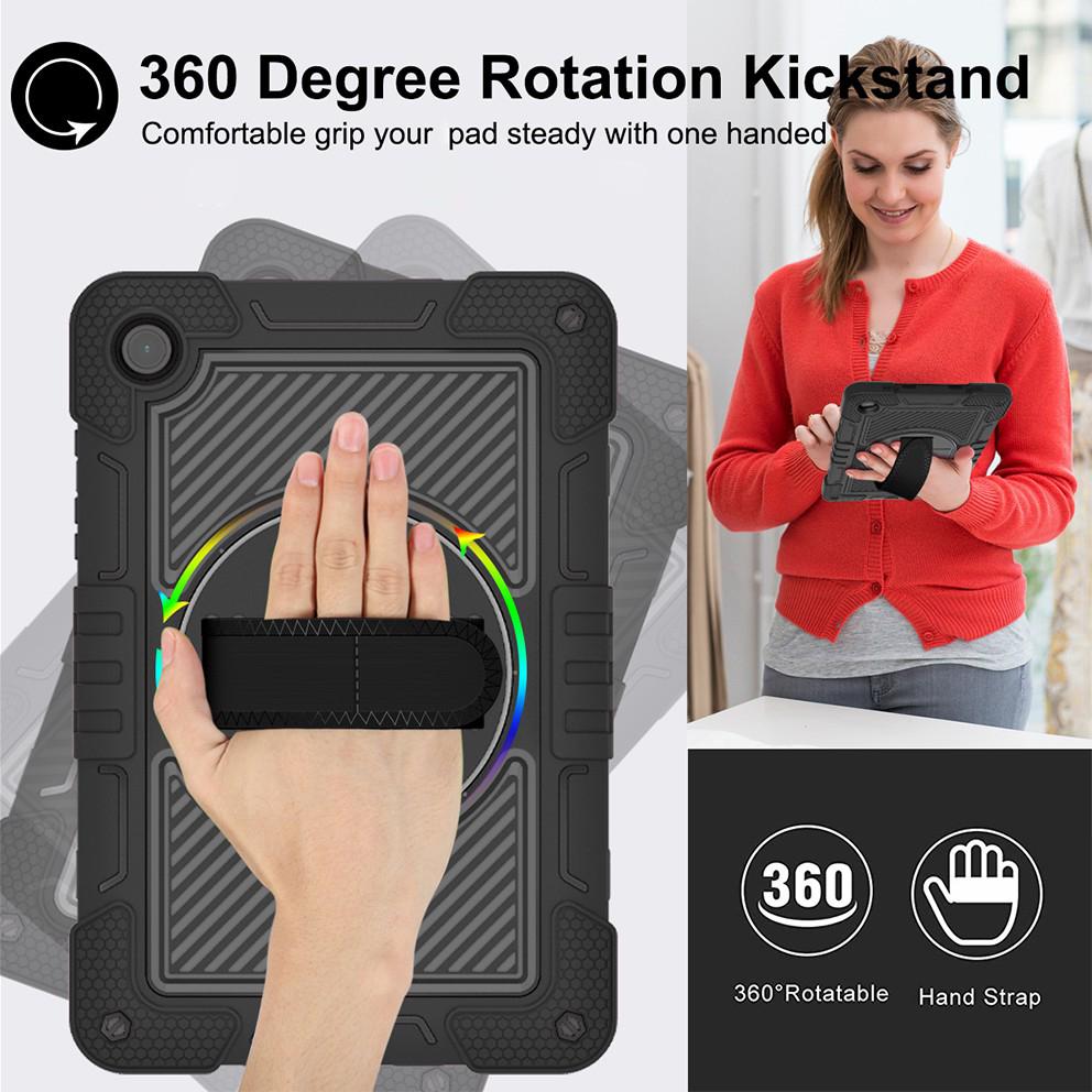 For Samsung Galaxy Tab A9+ Kickstand Case Silicone+PC Protective Cover with Wrist Band/Shoulder Strap All Black
For Samsung Galaxy Tab A9+ Kickstand Case Silicone+PC Protective Cover with Wrist Band/Shoulder Strap All Black