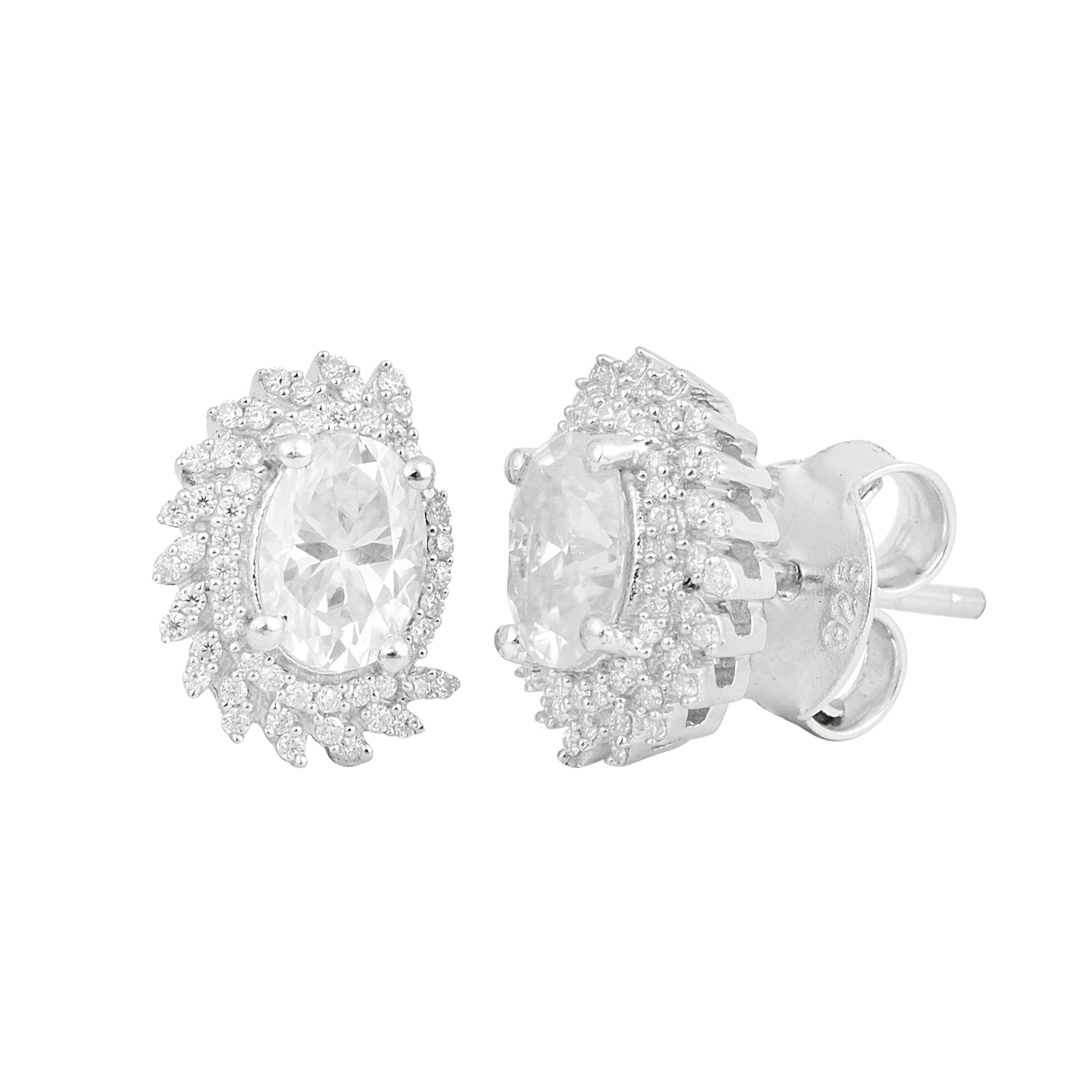 Moissanite Fancy Leaf Halo Design Stud - Sterling Silver білий
Moissanite Fancy Leaf Halo Design Stud - Sterling Silver білий