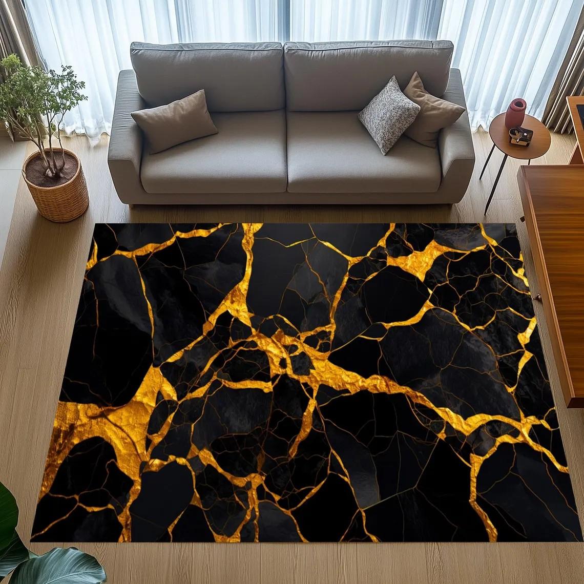 Black Gold Marble Area Rug – Greek Key Border Print Carpet Soft Non-Slip Floor Mat for Living Room Bedroom Elegant Modern Decor 50cm x 80cm
Black Gold Marble Area Rug – Greek Key Border Print Carpet Soft Non-Slip Floor Mat for Living Room Bedroom Elegant Modern Decor 50cm x 80cm