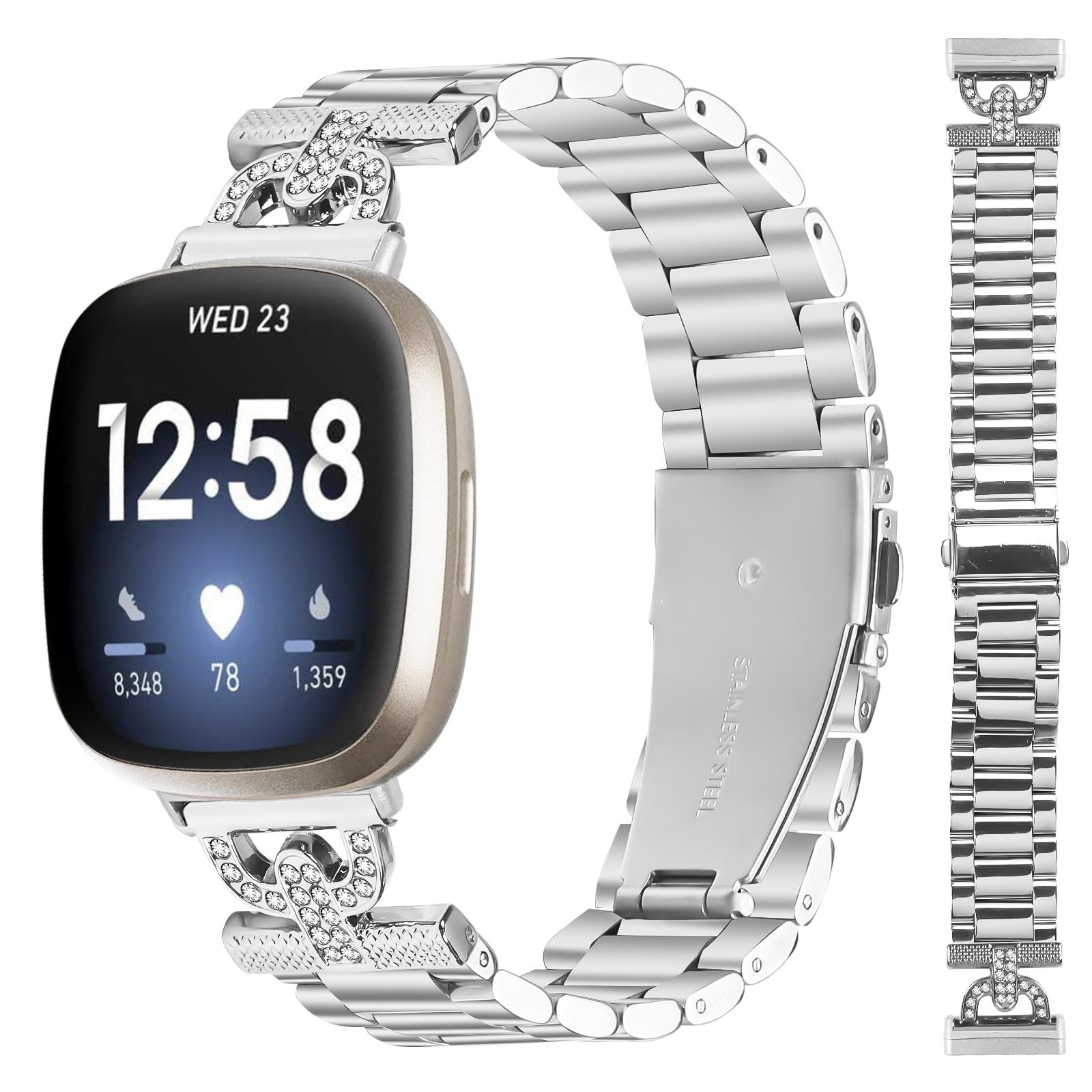 Watch Strap for Fitbit Versa 3/Sense Silver Metal Band D-Shape Rhinestones Decor 3-Bead A
Watch Strap for Fitbit Versa 3/Sense Silver Metal Band D-Shape Rhinestones Decor 3-Bead A