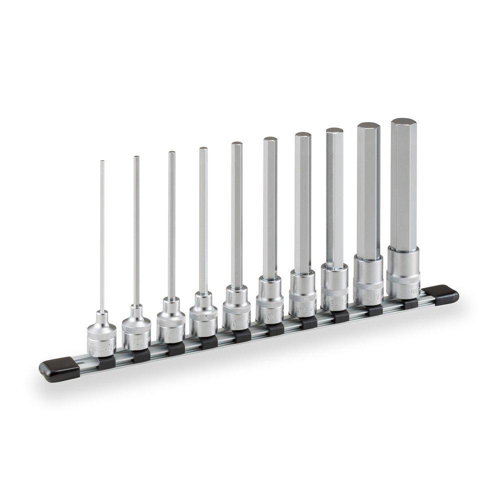 TONE Extra Long Hexagonal Socket Set 10 Pieces (with Holder) HH410LL, 12.7mm (1/2 ) Drive,
TONE Extra Long Hexagonal Socket Set 10 Pieces (with Holder) HH410LL, 12.7mm (1/2 ) Drive,