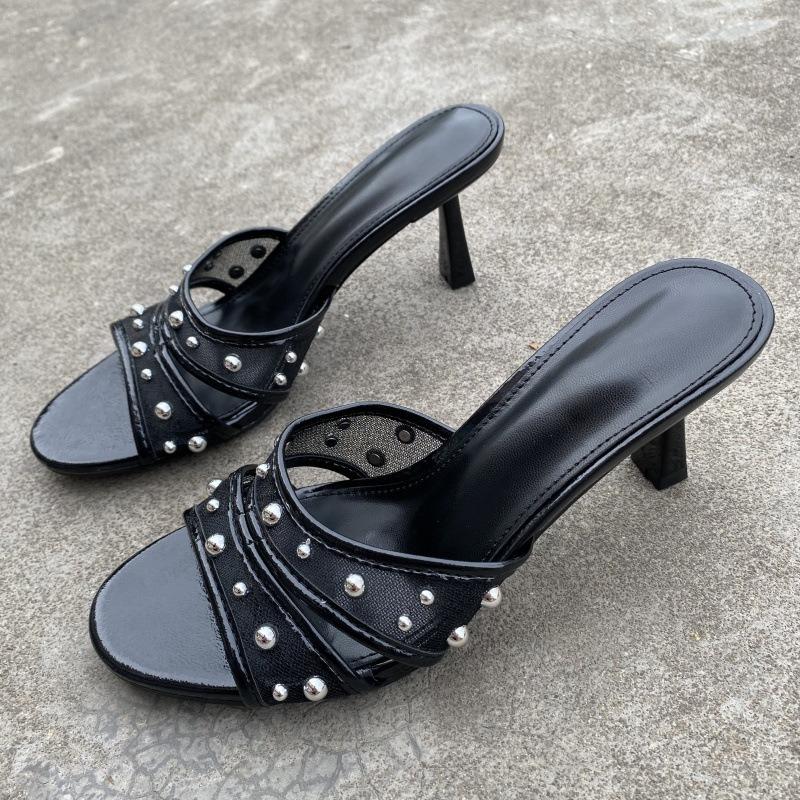 Fashion Fashion Metal Rivet Decorative Slippers Women Sexy Open Toe Mesh Design Brand Slide Sandals Elegant Comfort High Heeled Sandals 41 чёрный
Fashion Fashion Metal Rivet Decorative Slippers Women Sexy Open Toe Mesh Design Brand Slide Sandals Elegant Comfort High Heeled Sandals 41 чёрный