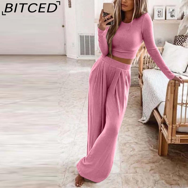 BITCED Осінньо-зимовий жіночий одяг однотонний в язаний повсякденний домашній набір з двох предметів S рожевий
BITCED Осінньо-зимовий жіночий одяг однотонний в язаний повсякденний домашній набір з двох предметів S рожевий