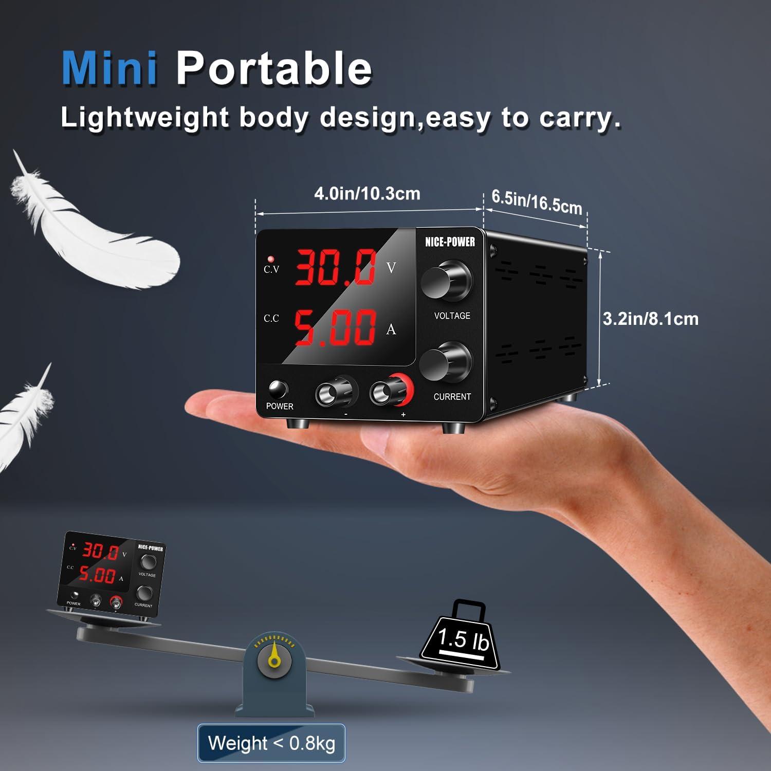 30V 5A 15V 10A 150W Lab DC Power Supply Mini LED Programmable Voltage Regulator Adjustable Stabilizer Source for Phone Repair AU Plug
30V 5A 15V 10A 150W Lab DC Power Supply Mini LED Programmable Voltage Regulator Adjustable Stabilizer Source for Phone Repair AU Plug