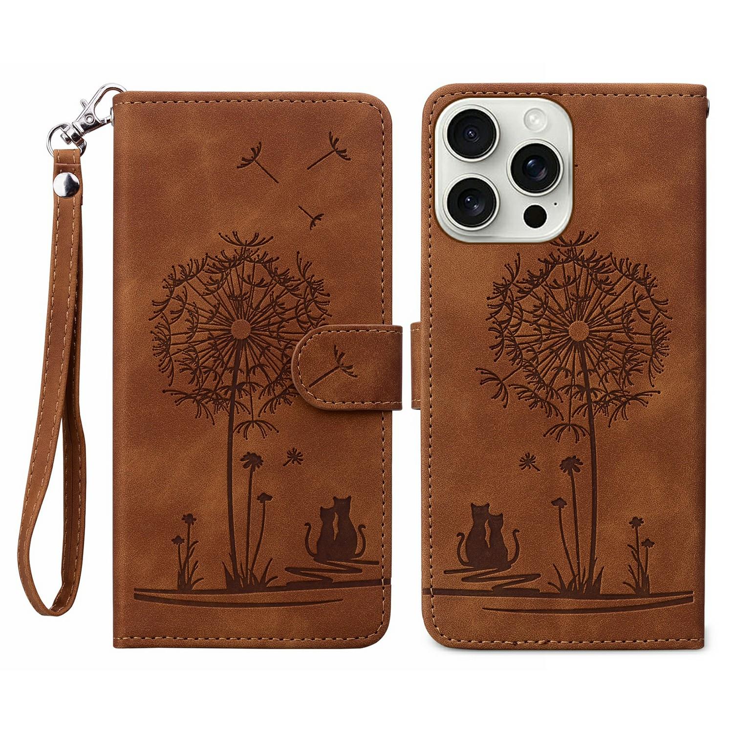 For iPhone 16 Pro Max Case Cat Dandelion Imprint PU Leather Wallet Phone Cover with Strap A
For iPhone 16 Pro Max Case Cat Dandelion Imprint PU Leather Wallet Phone Cover with Strap A