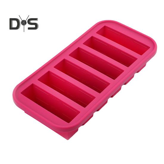 Силиконовый поднос для заморозки с крышкой, герметичный контейнер для заморозки супа, не содержащий бисфенол А, компактная форма для замораживания льда 6Grid