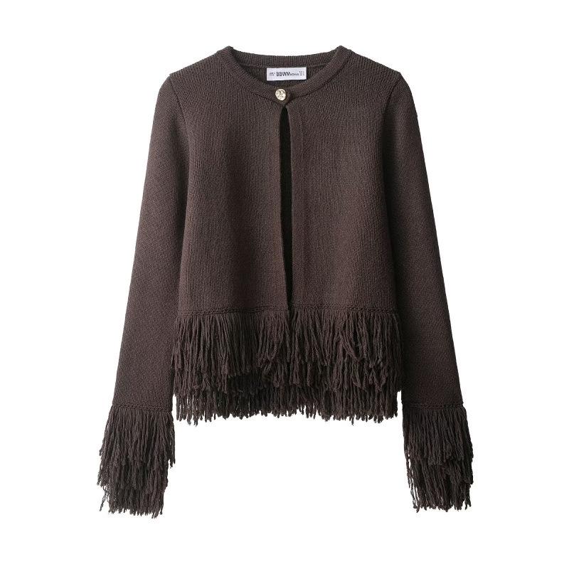 European & American Women s Tassel Button Knit Jacket - Stylish & Trendy Small каштановий
European & American Women s Tassel Button Knit Jacket - Stylish & Trendy Small каштановий