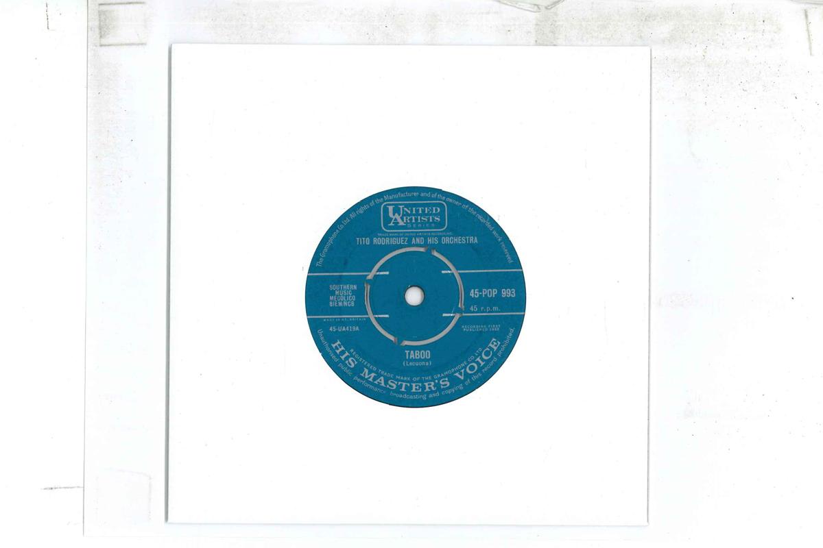 7inch Record TITO RODRIGUEZ Taboo Latin Twist 45POP993 HIS MASTERS V 1962 UK Latin Used
7inch Record TITO RODRIGUEZ Taboo Latin Twist 45POP993 HIS MASTERS V 1962 UK Latin Used