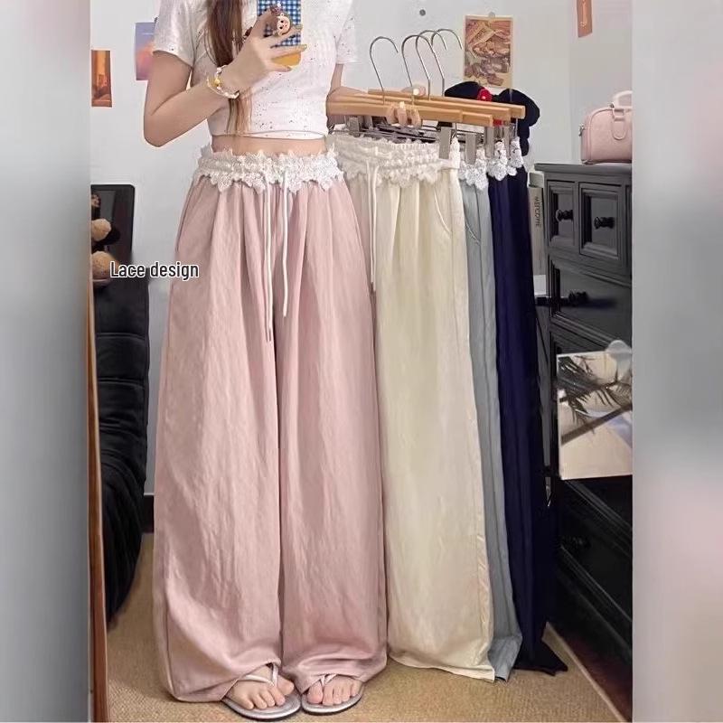 Women s Navy Blue High Waist Wide Leg Pants with Lace Trim and Drawstring Small розовый
Women s Navy Blue High Waist Wide Leg Pants with Lace Trim and Drawstring Small розовый
