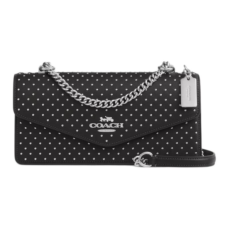 COACH Klare 26 Studded Silver Charm Leather Shoulder Bag Medium Women s Black чорний
COACH Klare 26 Studded Silver Charm Leather Shoulder Bag Medium Women s Black чорний