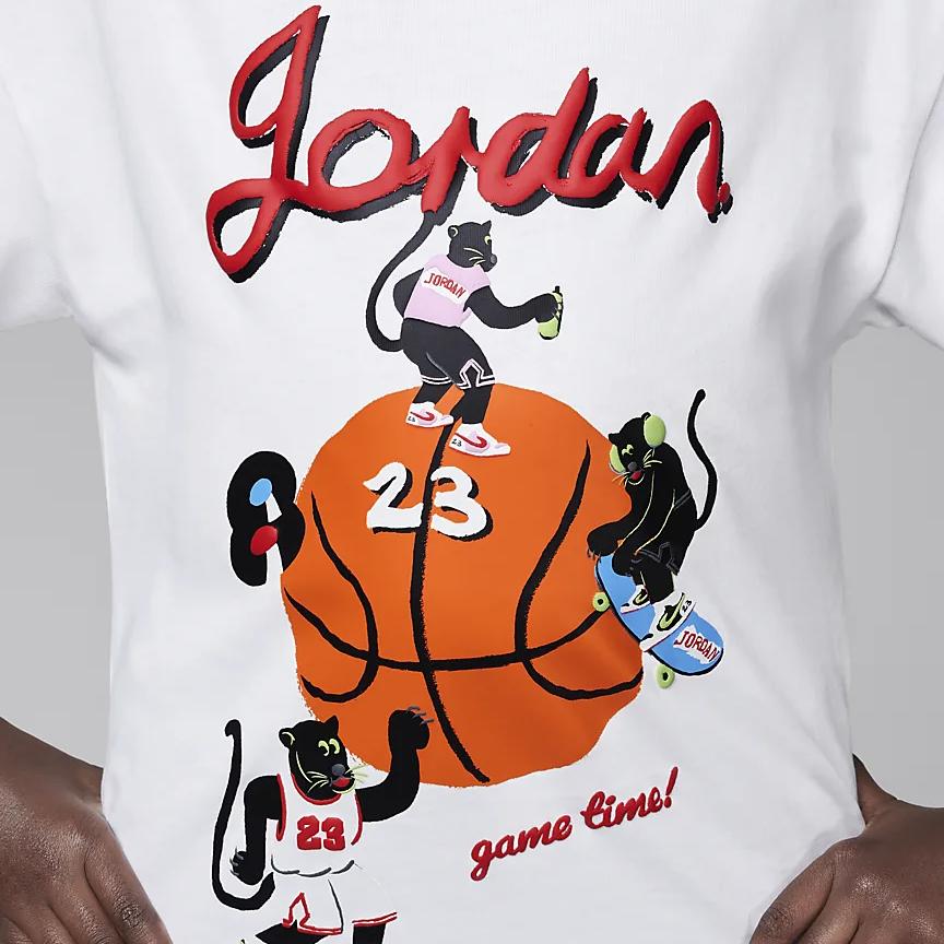 Jordan Футболка Game Time из хлопкового трикотажа, приятная для кожи, с круглым вырезом и коротким рукавом, детские топы, белые HQ7122-100 M
Jordan Футболка Game Time из хлопкового трикотажа, приятная для кожи, с круглым вырезом и коротким рукавом, детские топы, белые HQ7122-100 M