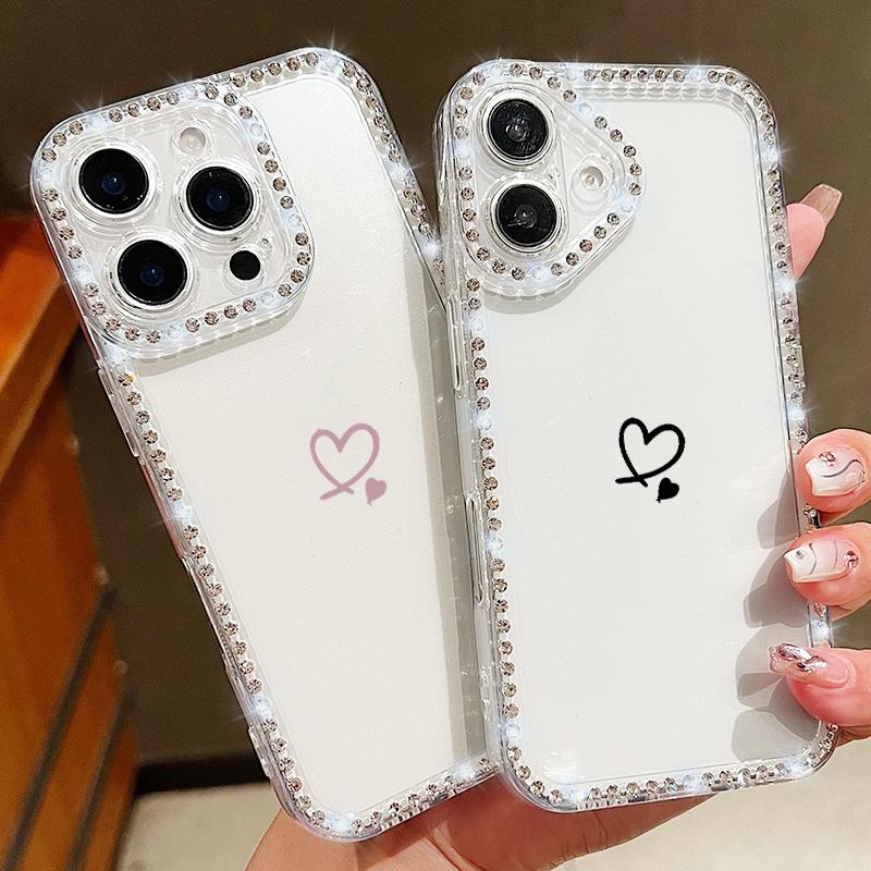 For iPhone 16 Pro Max 16E 15 Pro 14 13 12 11 Case Shell Diamond Frame Love Heart Pattern Shockproof Soft Silicone Clear Anti-Fall Phone Cover iPhone 11
For iPhone 16 Pro Max 16E 15 Pro 14 13 12 11 Case Shell Diamond Frame Love Heart Pattern Shockproof Soft Silicone Clear Anti-Fall Phone Cover iPhone 11