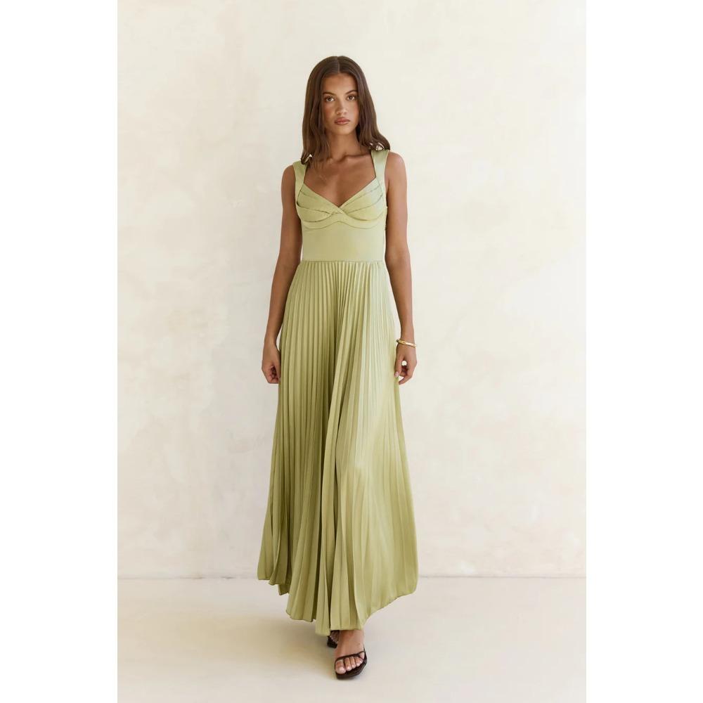 Spring and Summer, Europe and The United States New Solid Color Pleated Suspender Mid-waist Fashion Temperament Pendulum Dress 116 XL зелений
Spring and Summer, Europe and The United States New Solid Color Pleated Suspender Mid-waist Fashion Temperament Pendulum Dress 116 XL зелений