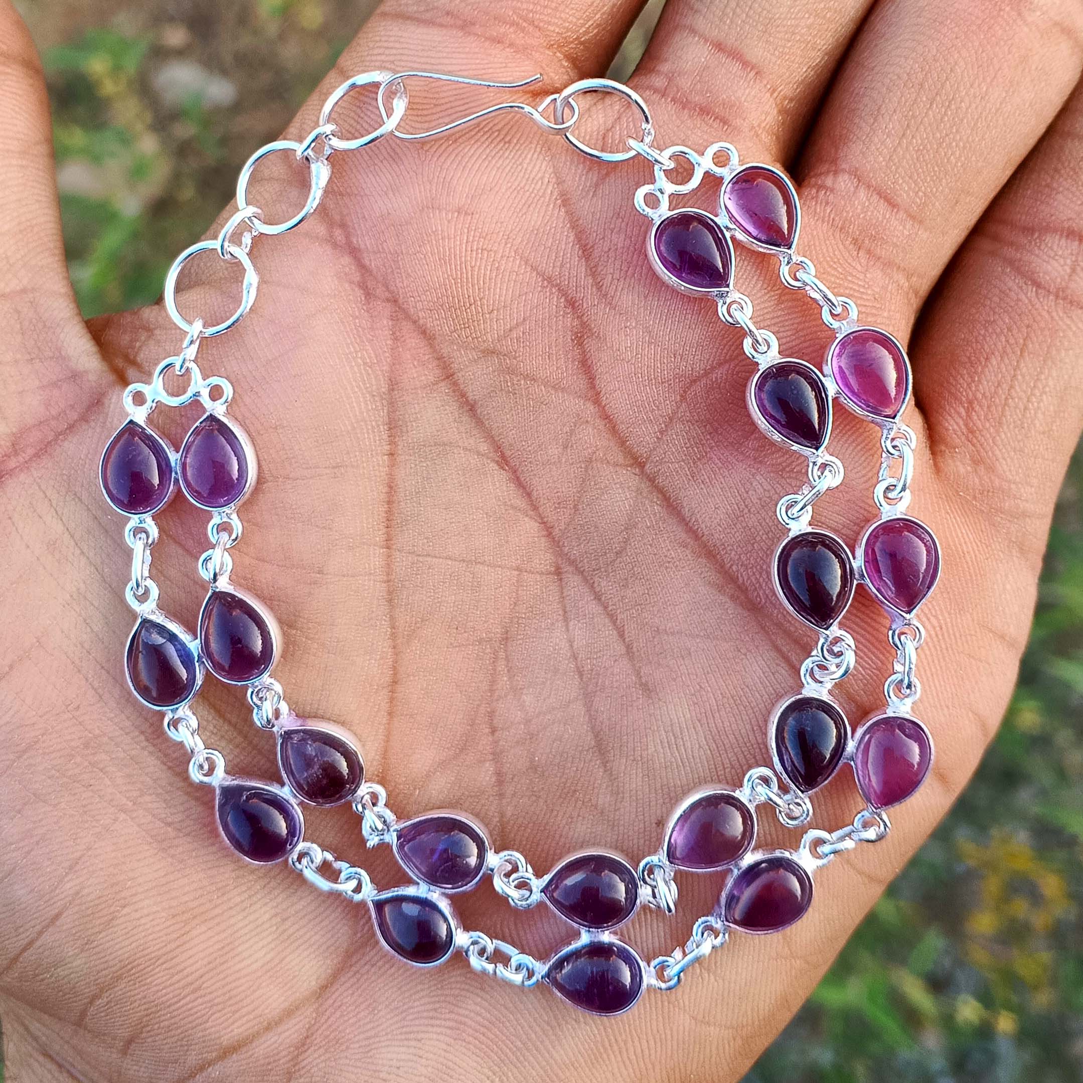 WOW Natura Amethyst Gemstone 925 Sterling Silver Plated 1 PC Unisex Pear Bezel Bracelet Ювелірні вироби M фіолетовий
WOW Natura Amethyst Gemstone 925 Sterling Silver Plated 1 PC Unisex Pear Bezel Bracelet Ювелірні вироби M фіолетовий