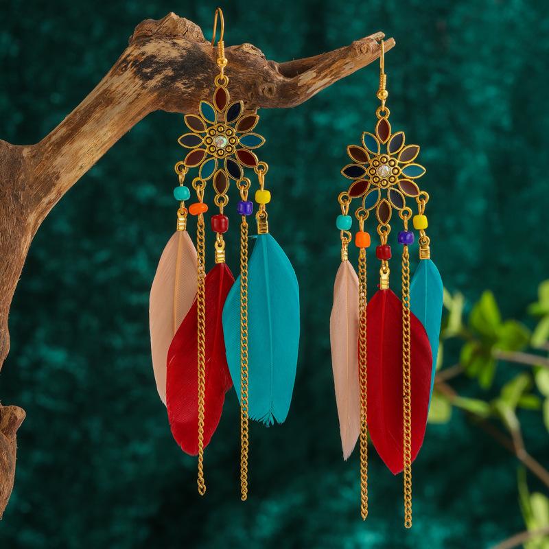 Boho Ethnic Colorful Feather Earring For Women Bohemian Tassel Chain Drop Dangle Earring Girls Elegant Party Jewelry
Boho Ethnic Colorful Feather Earring For Women Bohemian Tassel Chain Drop Dangle Earring Girls Elegant Party Jewelry