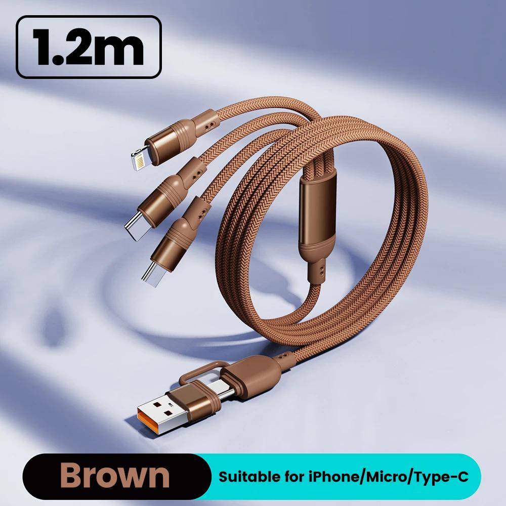 100W 5 in 1 USB Type C to Type C/Lighting/Micro Fast Charge Data Cable For Iphone 8-16 Series Samsung Galaxy Xiaomi Huawei коричневий
100W 5 in 1 USB Type C to Type C/Lighting/Micro Fast Charge Data Cable For Iphone 8-16 Series Samsung Galaxy Xiaomi Huawei коричневий