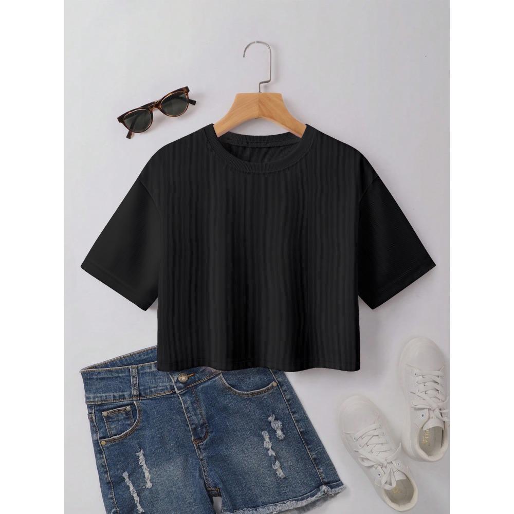 Summer Women s Short Sleeve Round Neck T-shirt Solid Color Medium Sleeve Casual Loose Ladies Tops New Fashion Clothing M
Summer Women s Short Sleeve Round Neck T-shirt Solid Color Medium Sleeve Casual Loose Ladies Tops New Fashion Clothing M