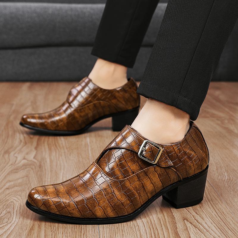 Men s high-heeled leather shoes fashion men s new pointed leather shoes trend retro business shoes small thick heel wedding shoes 38
Men s high-heeled leather shoes fashion men s new pointed leather shoes trend retro business shoes small thick heel wedding shoes 38