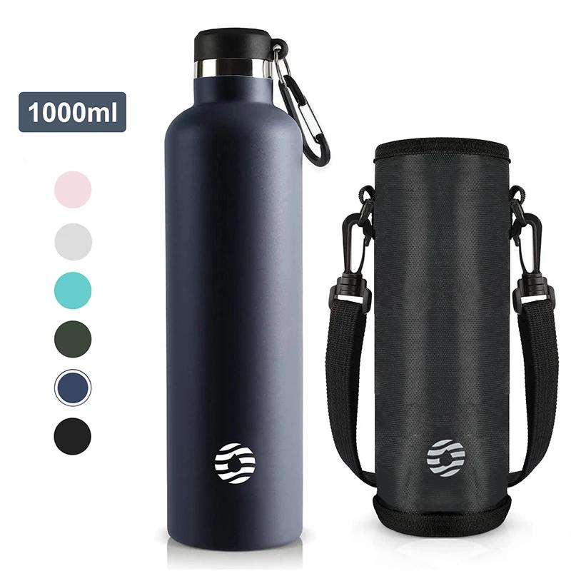 Fjbottle 1000 мл Спортивна пляшка з нержавіючої сталі з вакуумною ізоляцією, з карабіном, герметична, без BPA, Термопляшки 1000ML темно-синього кольору
Fjbottle 1000 мл Спортивна пляшка з нержавіючої сталі з вакуумною ізоляцією, з карабіном, герметична, без BPA, Термопляшки 1000ML темно-синього кольору