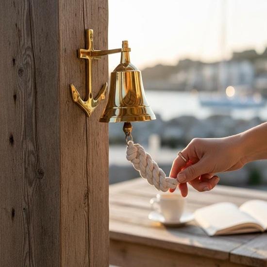 Brass Anchor Ship Bell Engraved Nautical Wall Mount Doorbell, Coastal Gift Decor
Brass Anchor Ship Bell Engraved Nautical Wall Mount Doorbell, Coastal Gift Decor