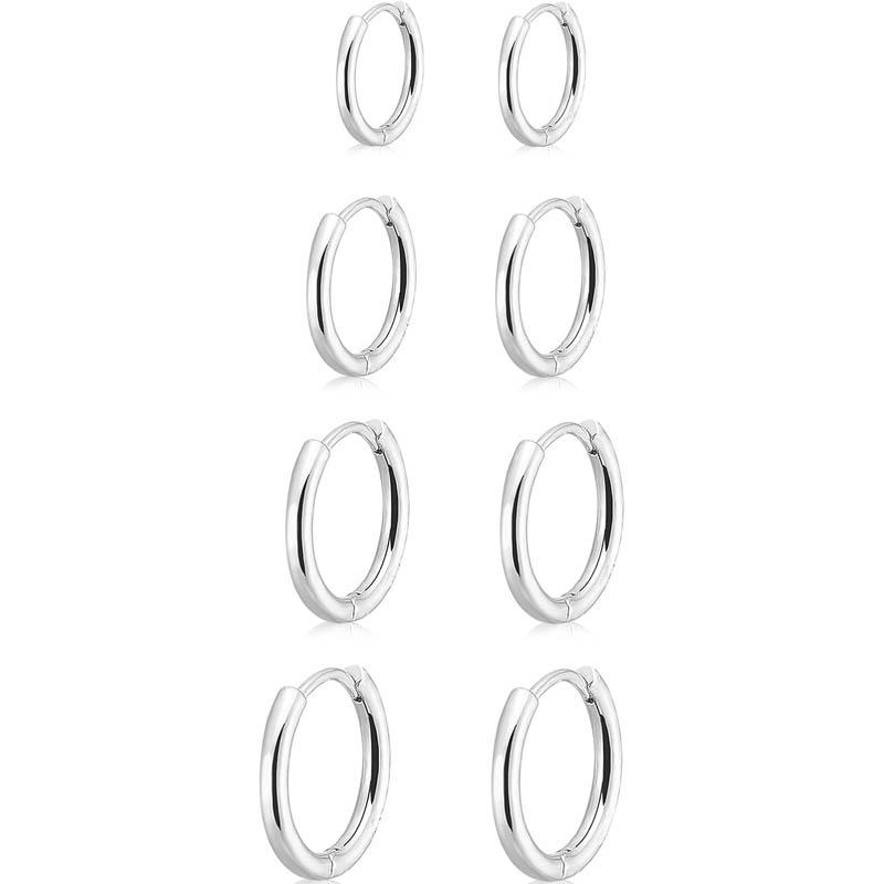 4Pair/set Stainless Steel Circle Hoop Earrings for Women Classic Small Helix Hoops Loop Ring Huggie Cartilage Piercing Jewelry
4Pair/set Stainless Steel Circle Hoop Earrings for Women Classic Small Helix Hoops Loop Ring Huggie Cartilage Piercing Jewelry