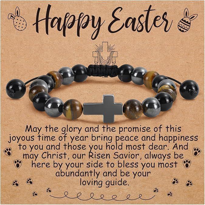 Cross Bracelet for Women Adjustable Christian Baptism Religious Natural stone Beads Bracelet Jewelry for Daily Wear Easter Gift
Cross Bracelet for Women Adjustable Christian Baptism Religious Natural stone Beads Bracelet Jewelry for Daily Wear Easter Gift
