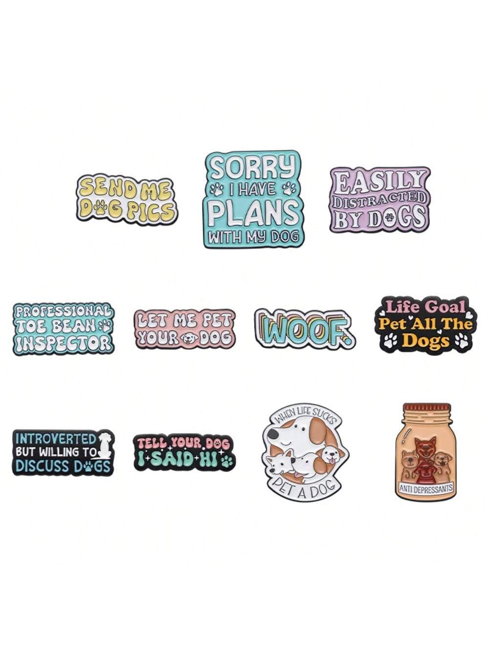 11 предметов унисекс из серии мультяшных собак забавные английские буквы брошь повседневная одежда, сумки, аксессуары, металлические значки
11 предметов унисекс из серии мультяшных собак забавные английские буквы брошь повседневная одежда, сумки, аксессуары, металлические значки