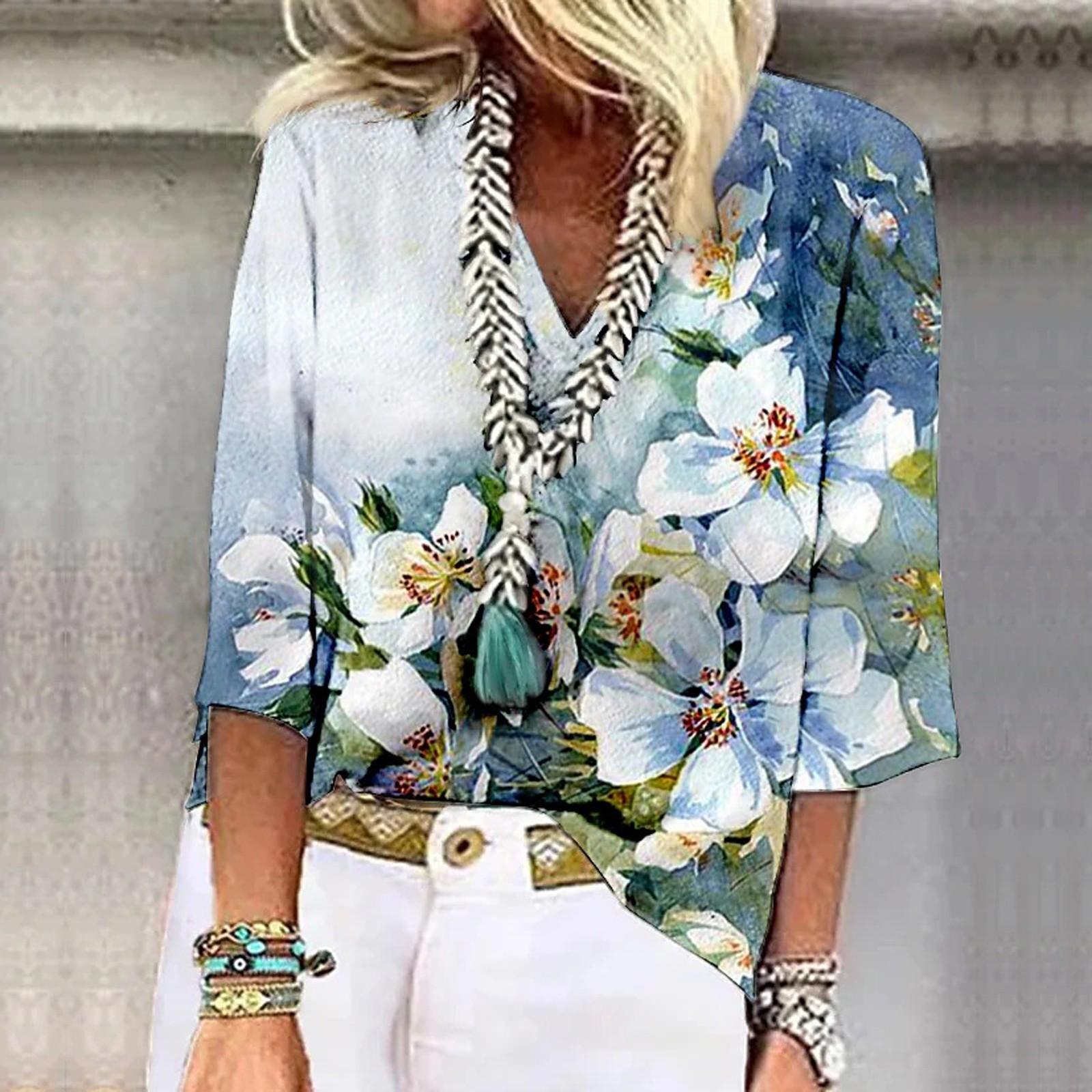 Женская рубашка, блузка, повседневные свободные рубашки, рукава 3/4, топы с v-образным вырезом и принтом, топы с принтом, футболки, футболки S синий
Женская рубашка, блузка, повседневные свободные рубашки, рукава 3/4, топы с v-образным вырезом и принтом, топы с принтом, футболки, футболки S синий