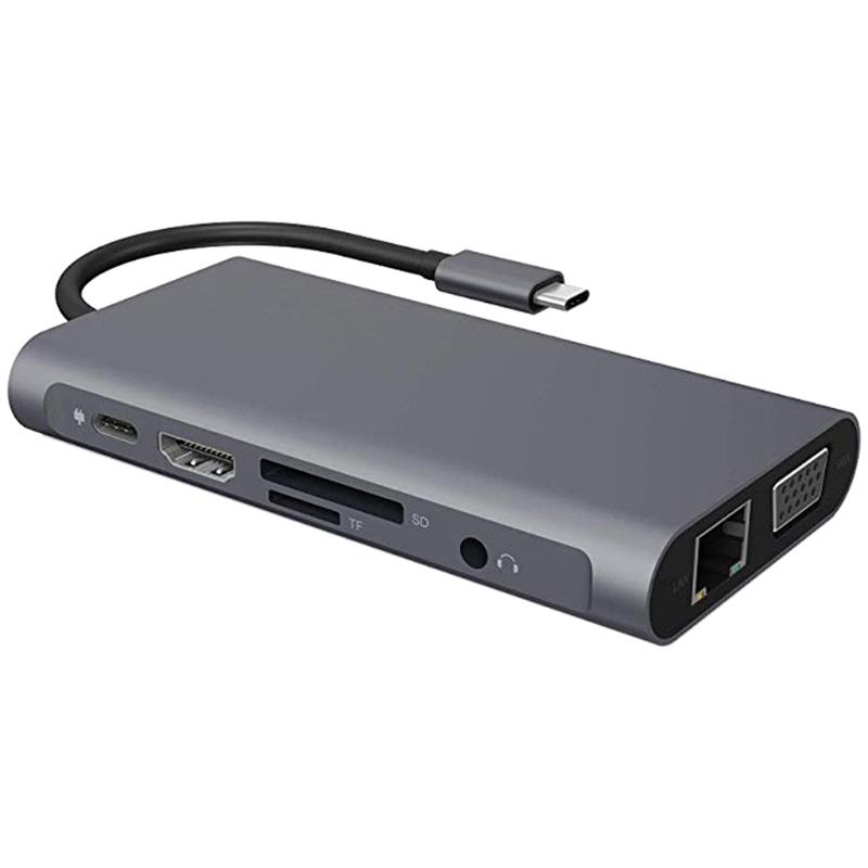 Концентратор до 4K-сумісного RJ45 USB 3.0 / для TD Card Reader PD Fast Charge 10-in-1 Багатофункціональний адаптер для
Концентратор до 4K-сумісного RJ45 USB 3.0 / для TD Card Reader PD Fast Charge 10-in-1 Багатофункціональний адаптер для