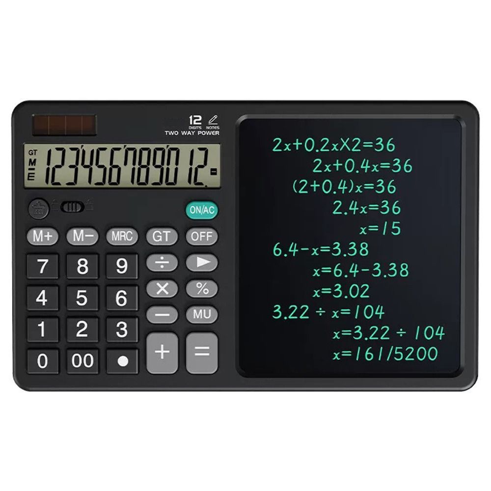 Solar Power Calculator LCD Tablet 12 Digits Math Calculator 2in1 Calculator for School Office чорний
Solar Power Calculator LCD Tablet 12 Digits Math Calculator 2in1 Calculator for School Office чорний