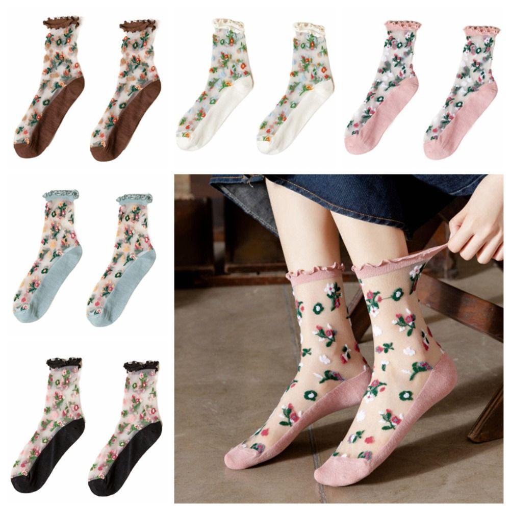 Rose Flower Flower Calf Socks Mesh Transparent Socks Casual Women Glass Silk Socks Girls
Rose Flower Flower Calf Socks Mesh Transparent Socks Casual Women Glass Silk Socks Girls