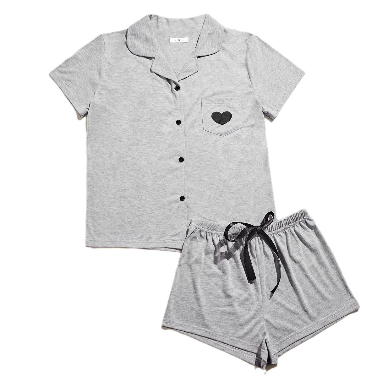 Женская домашняя одежда Летняя рубашка с короткими рукавами Шорты Костюм Пижама XL серый
Женская домашняя одежда Летняя рубашка с короткими рукавами Шорты Костюм Пижама XL серый