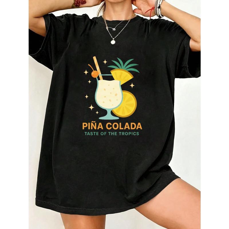Oversized T Shirt Black Pina Colada Cocktail Pineapple And Orange Slice Print Taste Of The Tropics Text Summer Beach Vacation Wear S
Oversized T Shirt Black Pina Colada Cocktail Pineapple And Orange Slice Print Taste Of The Tropics Text Summer Beach Vacation Wear S