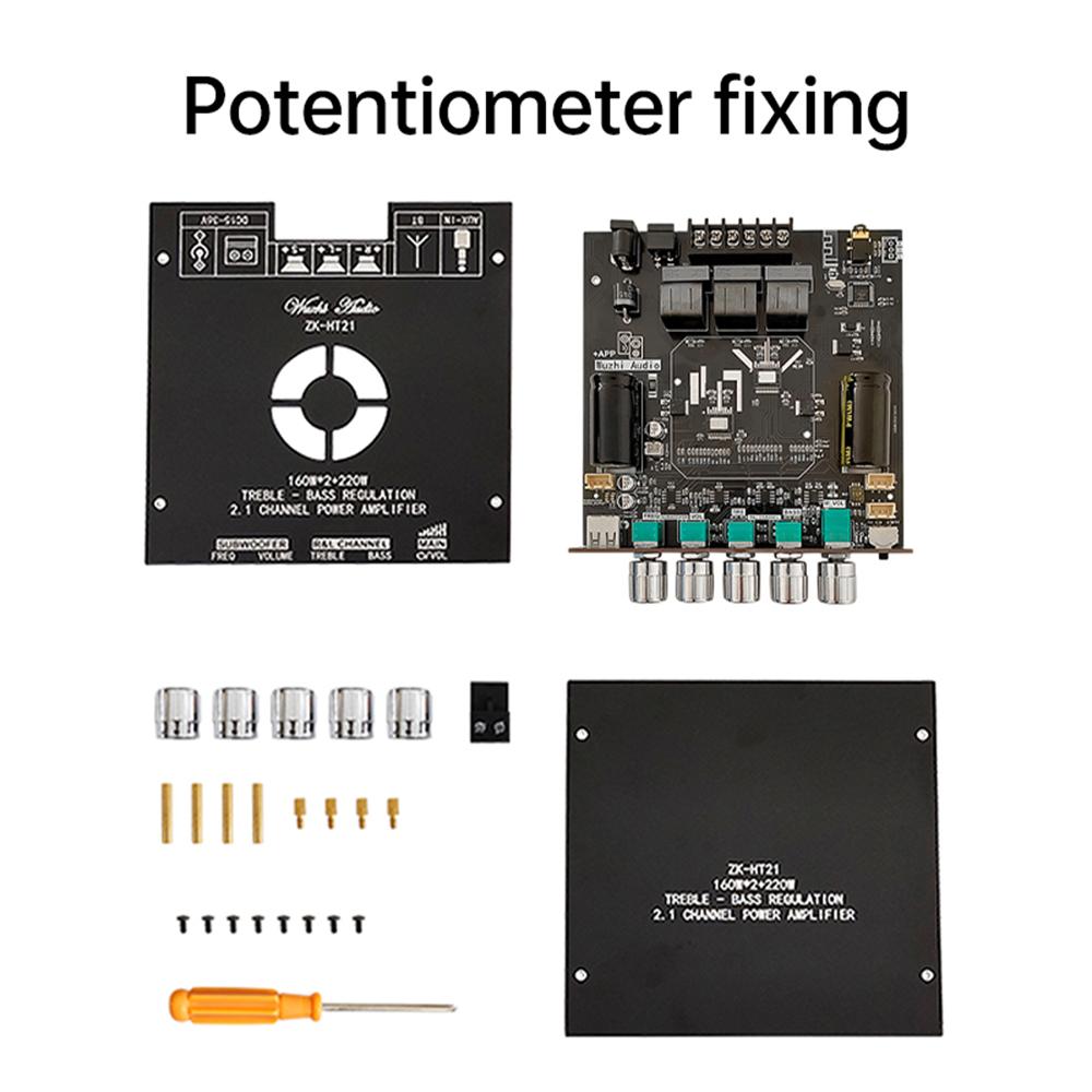 HT21-3G 2.1 Channel HIFI Digital Power Audio Amplifier Board160Wx2+220W BT5.0 AMP Subwoofer Treble Bass For Wuzhi Audio APP AUX
HT21-3G 2.1 Channel HIFI Digital Power Audio Amplifier Board160Wx2+220W BT5.0 AMP Subwoofer Treble Bass For Wuzhi Audio APP AUX