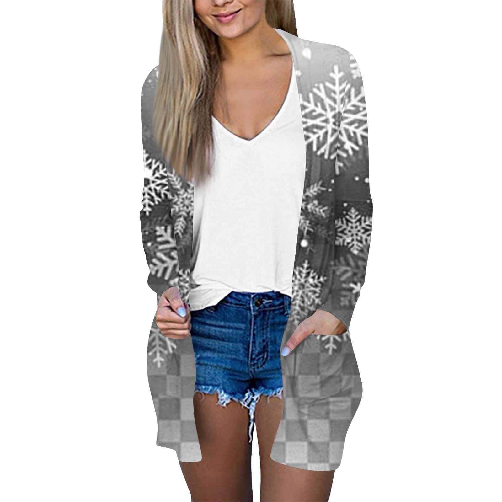 Женская мода повседневная рождественская печать длинный рукав миди кардиган карман куртка M белый
Женская мода повседневная рождественская печать длинный рукав миди кардиган карман куртка M белый