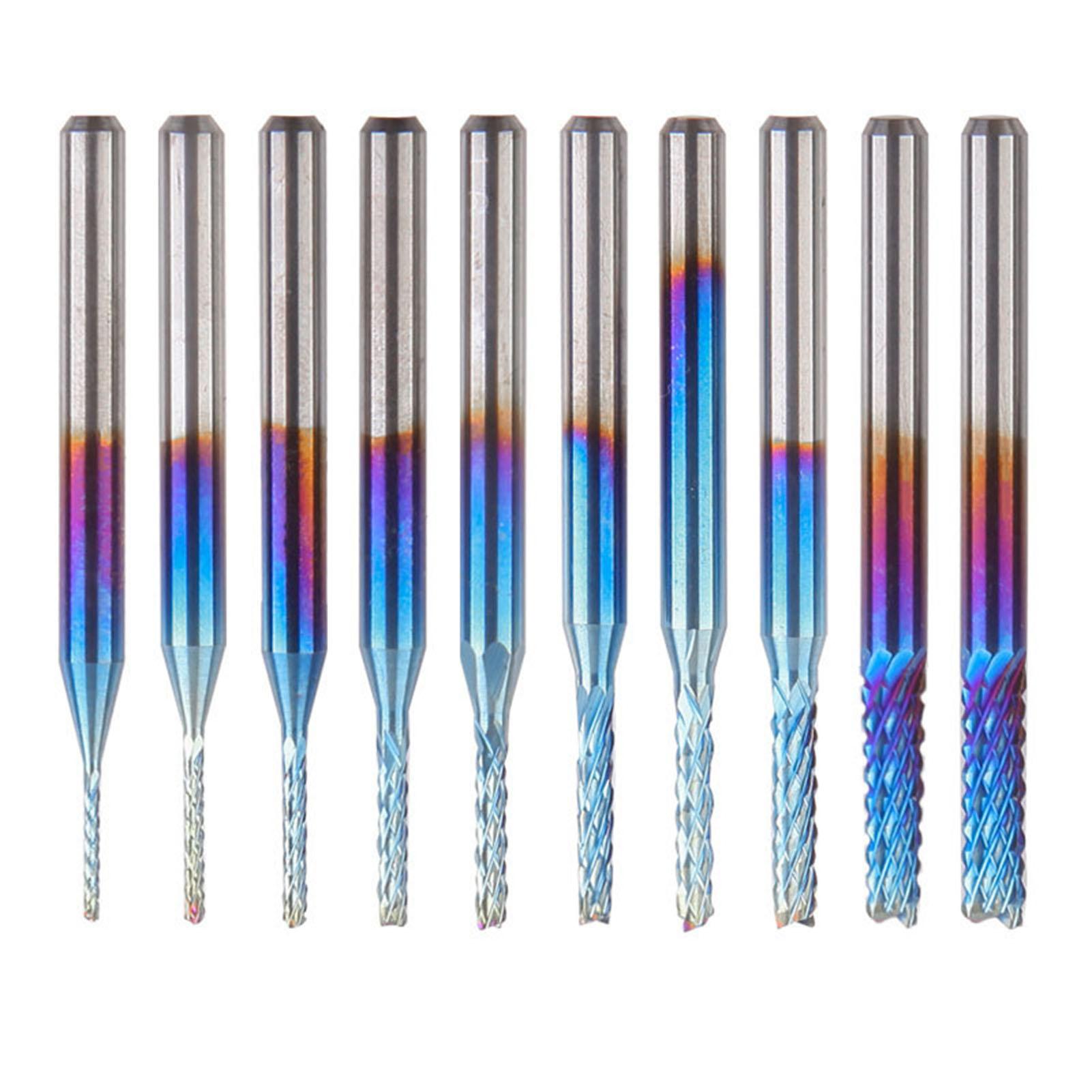 10PCS PCB Milling Cutter Tungsten Steel End Mills Set for Engraving Cutting 0.8‑3.175mm
10PCS PCB Milling Cutter Tungsten Steel End Mills Set for Engraving Cutting 0.8‑3.175mm