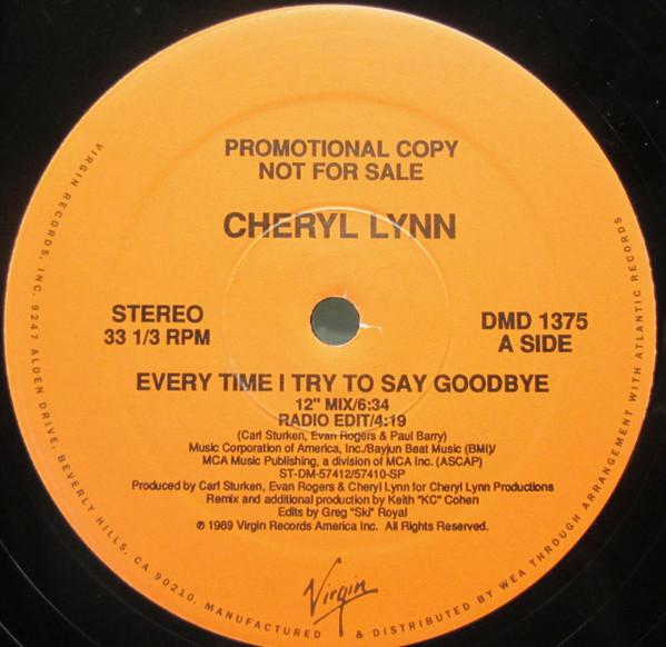 12inch Record CHERYL LYNN - Every Time I Try To Say Goodbye DMD1375 Virgin 1989 US Soul/Funk Used
12inch Record CHERYL LYNN - Every Time I Try To Say Goodbye DMD1375 Virgin 1989 US Soul/Funk Used