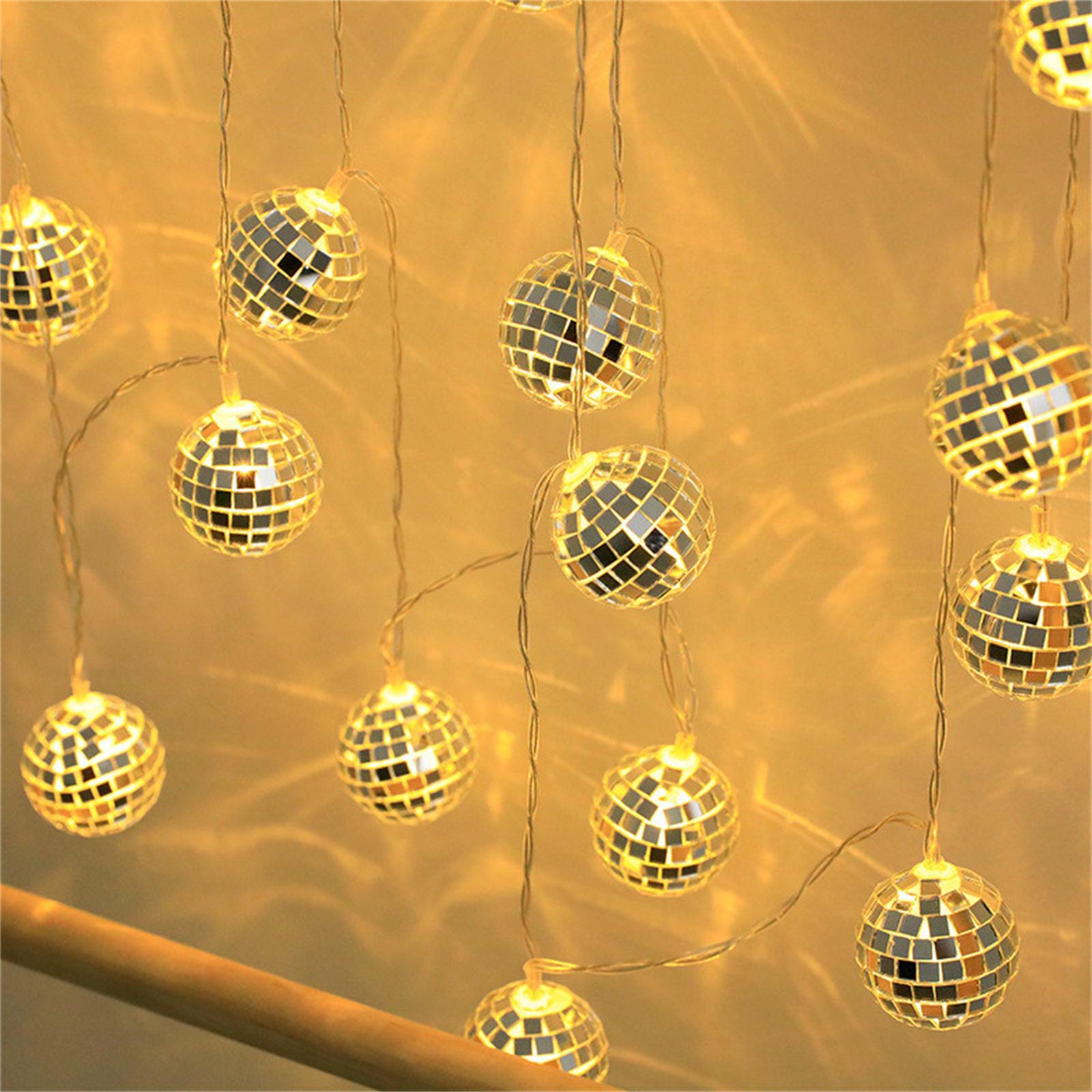 LED Mirror Ball String Lights 3 Meters 20 Bulbs Mosaic Sphere Decorative Light String for Indoor Outdoor Use One Size жовтий
LED Mirror Ball String Lights 3 Meters 20 Bulbs Mosaic Sphere Decorative Light String for Indoor Outdoor Use One Size жовтий